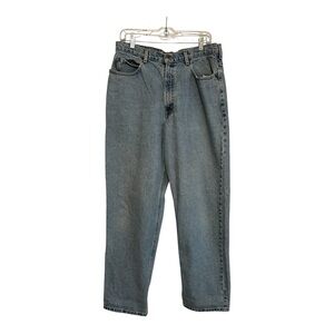Men's Size 34/32 Timberland Blue Bootcut Jeans Relaxed Fit  Zip Fly  100% Cott